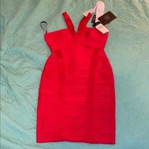 Herve Leger Janie Red Bandage Dress